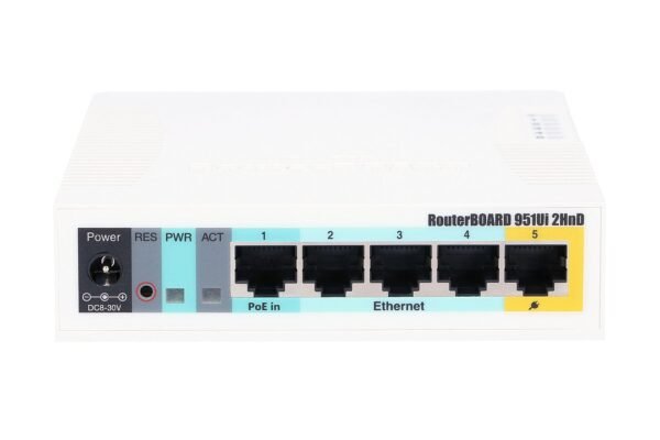 MikroTik RB951Ui-2HnD - Router WiFi 2,4GHz, 5x RJ45 100Mb/s, 1x USB