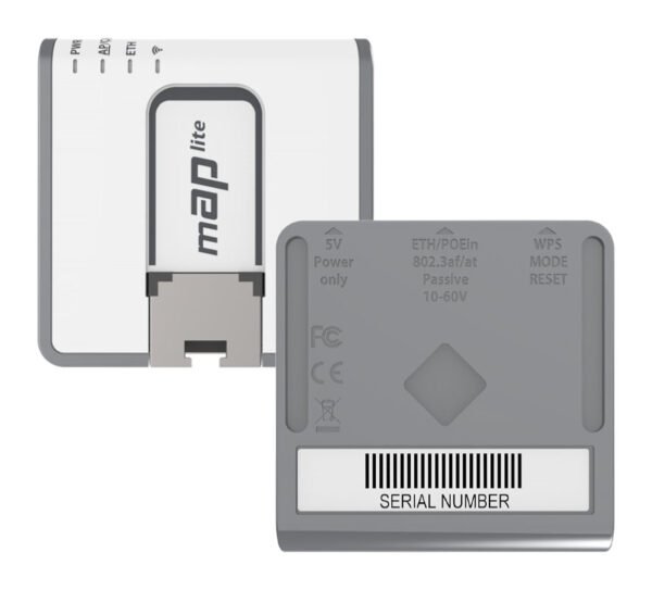 MikroTik mAP lite (RBmAPL-2nD) - Mini Router WiFi 2x2 MIMO, 2,4GHz, 1x RJ45 100Mb/s - Imagen 3