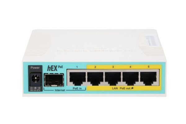 MikroTik hEX PoE (RB960PGS) - Router 5x RJ45 1000Mb/s, 1x SFP, 1x USB