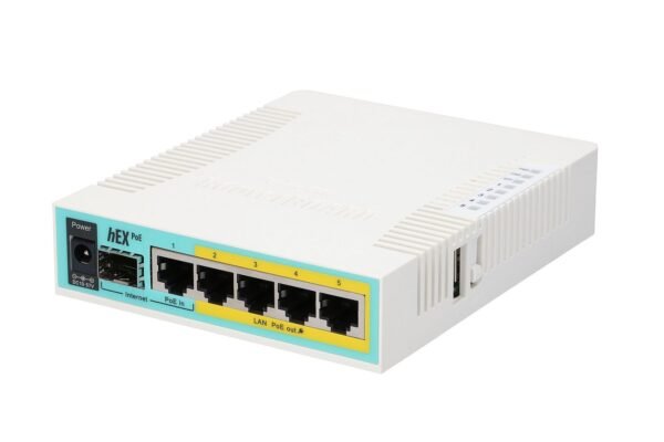 MikroTik hEX PoE (RB960PGS) - Router 5x RJ45 1000Mb/s, 1x SFP, 1x USB - Imagen 2