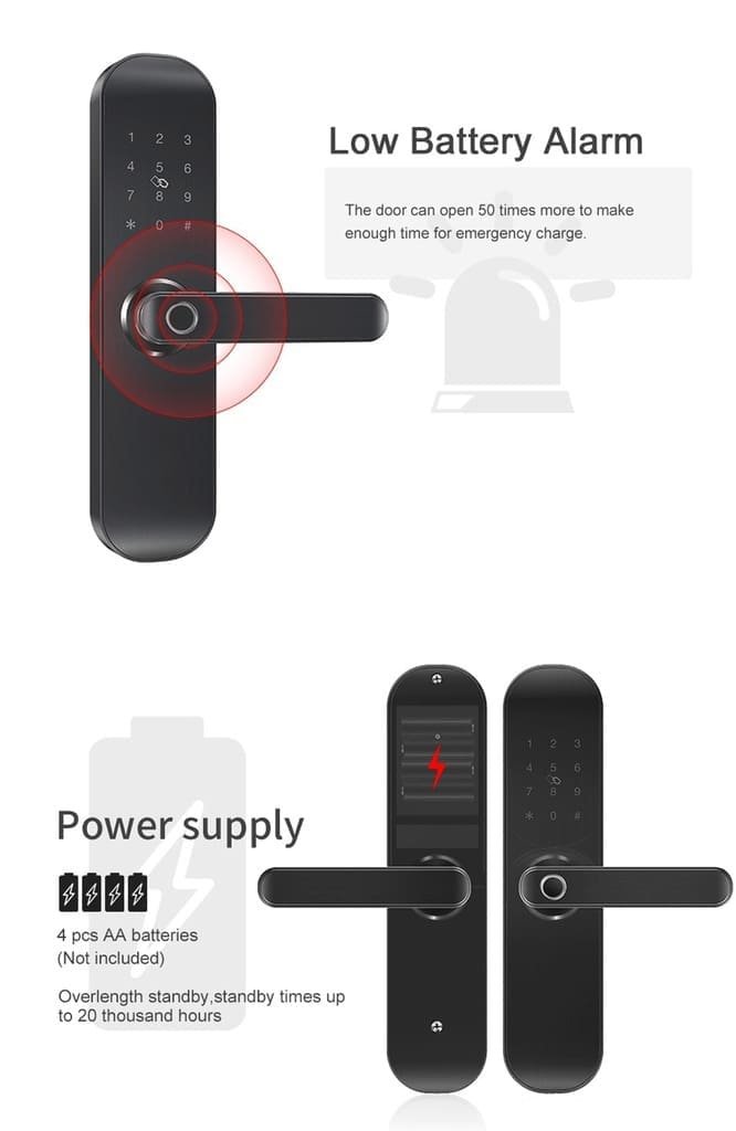 Cerradura inteligente WiFi Smartlife DL02W-R | Huella y código - Imagen 12