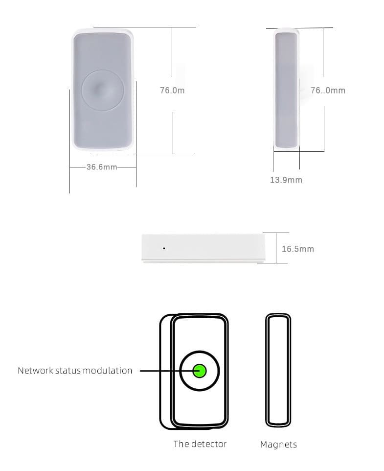 Sensor de puertas y ventanas Zigbee Smartlife HS1DS-TY - Imagen 2