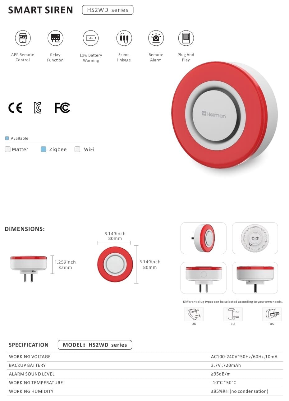 Sirena Zigbee Smartlife HS2WD | Alarma inteligente Tuya - Imagen 5